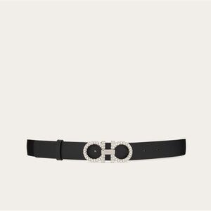 Ferragamo Adjustable Crystal Gancini Belt